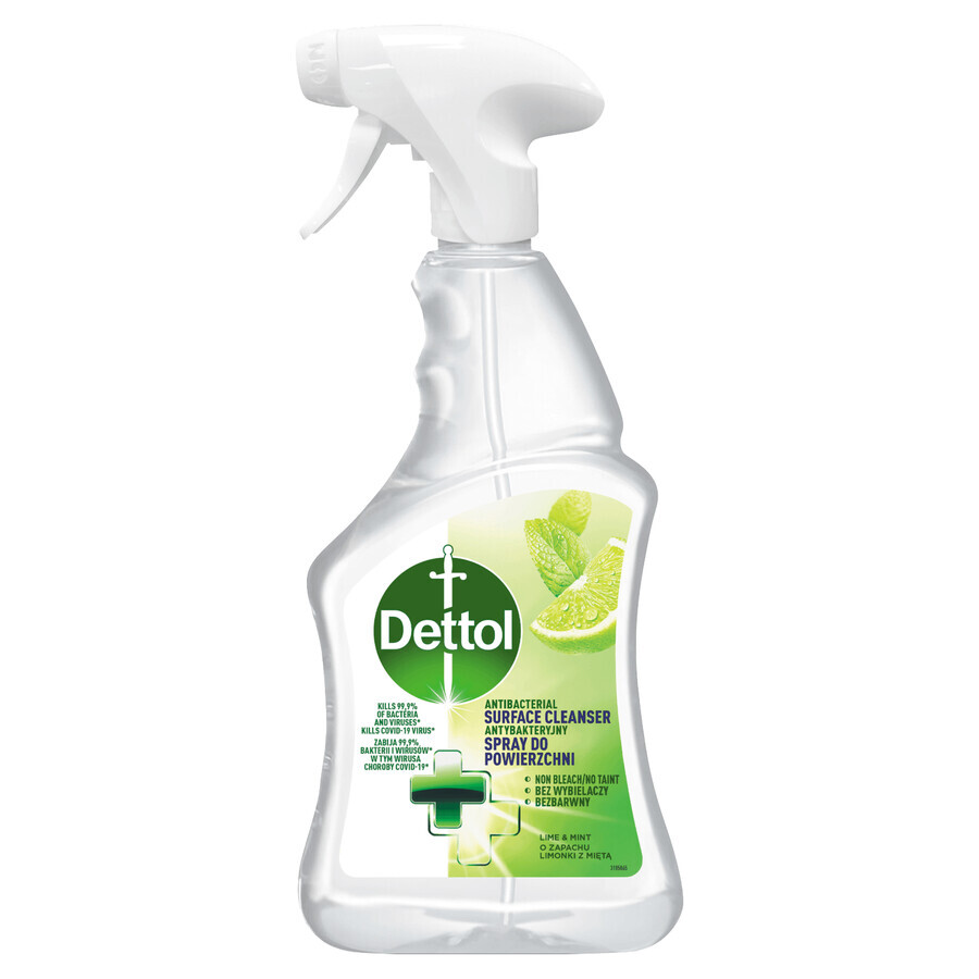 Dettol, spray antibacteriano para superficies, lima y menta, 500 ml