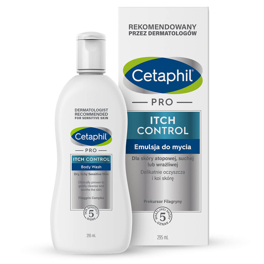 Cetaphil Pro Itch Control, emulsión de lavado, para bebés, niños y adultos, 295 ml