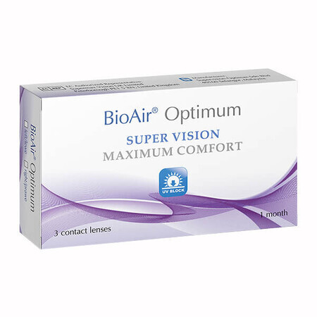 BioAir Optimum, lentes de contacto, 30 días, -1,75, 3 piezas