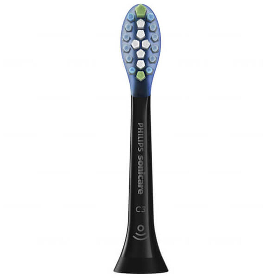 Philips, puntas de repuesto para el cepillo dental sónico Sonicare C3 Premium Plaque Defence, HX9044/33, negro, 4 piezas