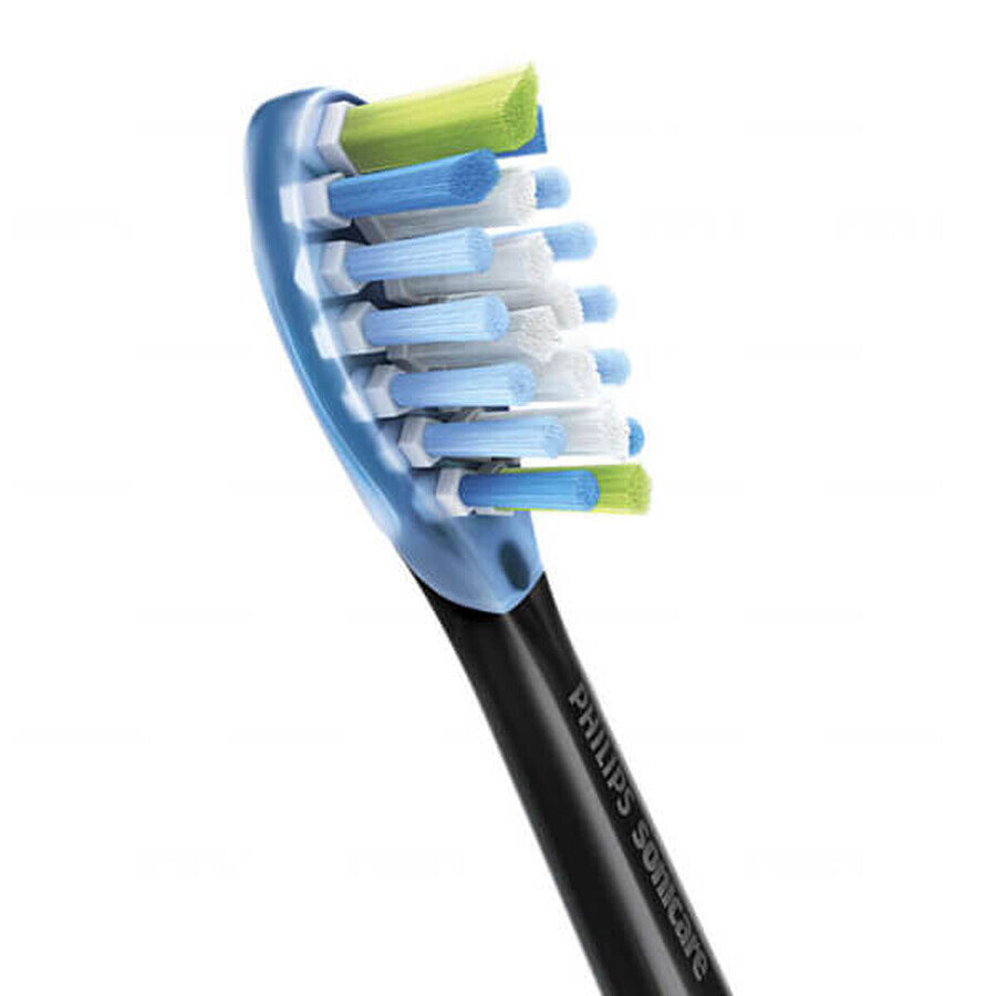 Philips, puntas de repuesto para el cepillo dental sónico Sonicare C3 Premium Plaque Defence, HX9044/33, negro, 4 piezas