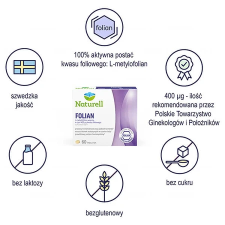 Naturell Folian, acide folique 400 µg, 60 comprimés