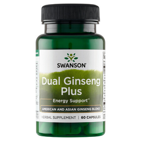 Swanson Dual Ginseng Plus, 60 cápsulas