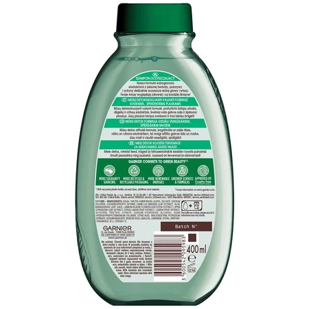 Garnier Botanic Therapy, orzeźwiający szampon do włosów normalnych z tendencją do przetłuszczania, zielona herbata, 400 ml: ceny i cechy