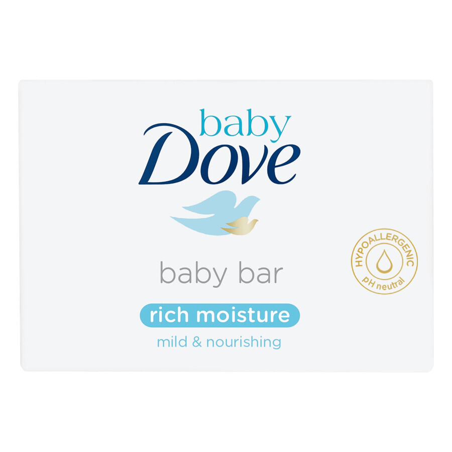 Dove Baby, barra lavante para bebés, desde los primeros días de vida, 75 g