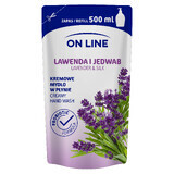 On Line, jabón líquido en crema, Lavanda y Seda, stock, 500 ml