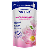 On Line, jabón líquido en crema, Magnolia y Loto, recambio, 500 ml