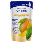 On Line, săpun cremă lichid, Mango și busuioc, stoc, 500 ml