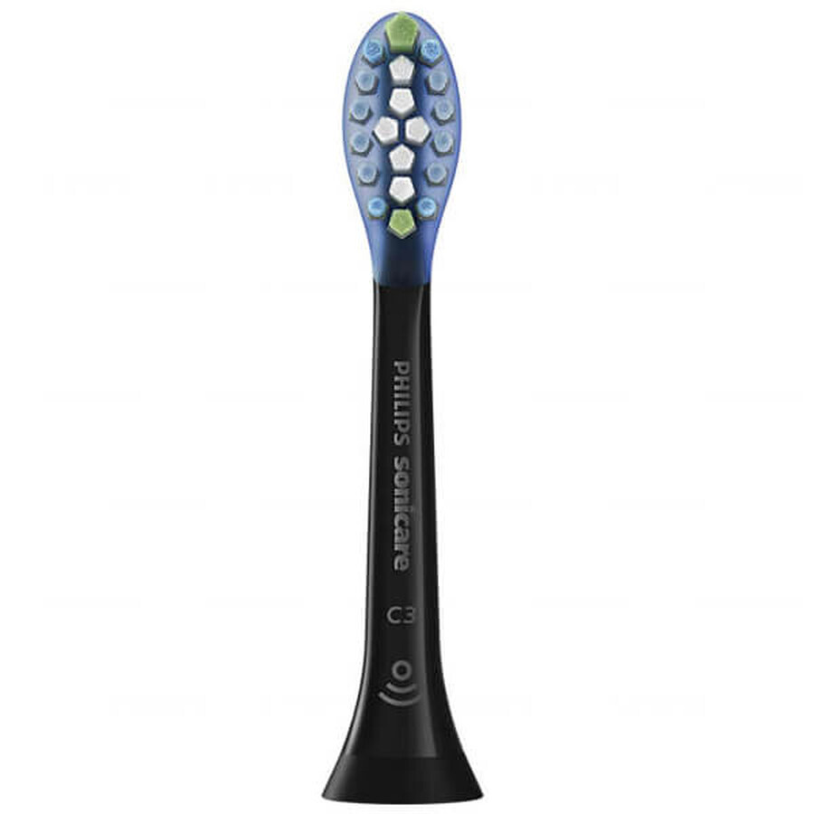 Philips, puntas de repuesto para el cepillo dental sónico Sonicare C3 Premium Plaque Defence, HX9042/33, negro, 2 piezas