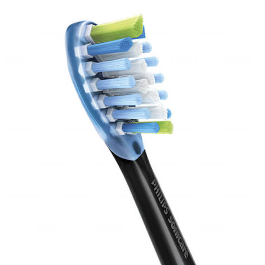 Philips, puntas de repuesto para el cepillo dental sónico Sonicare C3 Premium Plaque Defence, HX9042/33, negro, 2 piezas