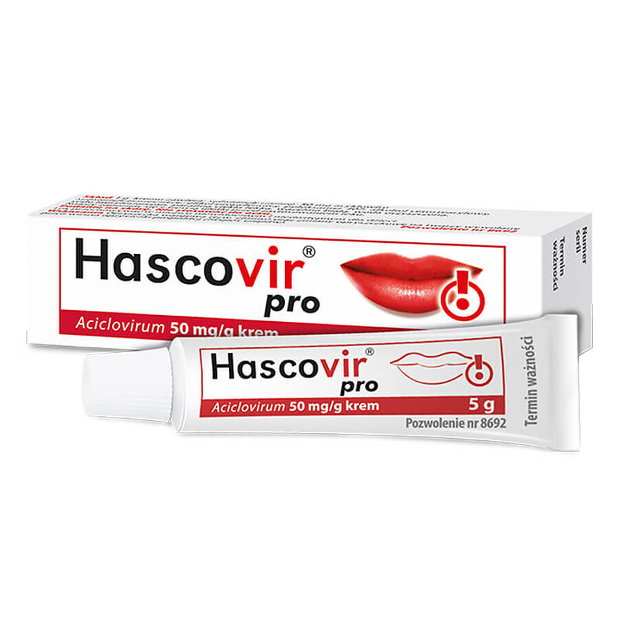 Hascovir Pro 50 mg/ g, crema, 5 g