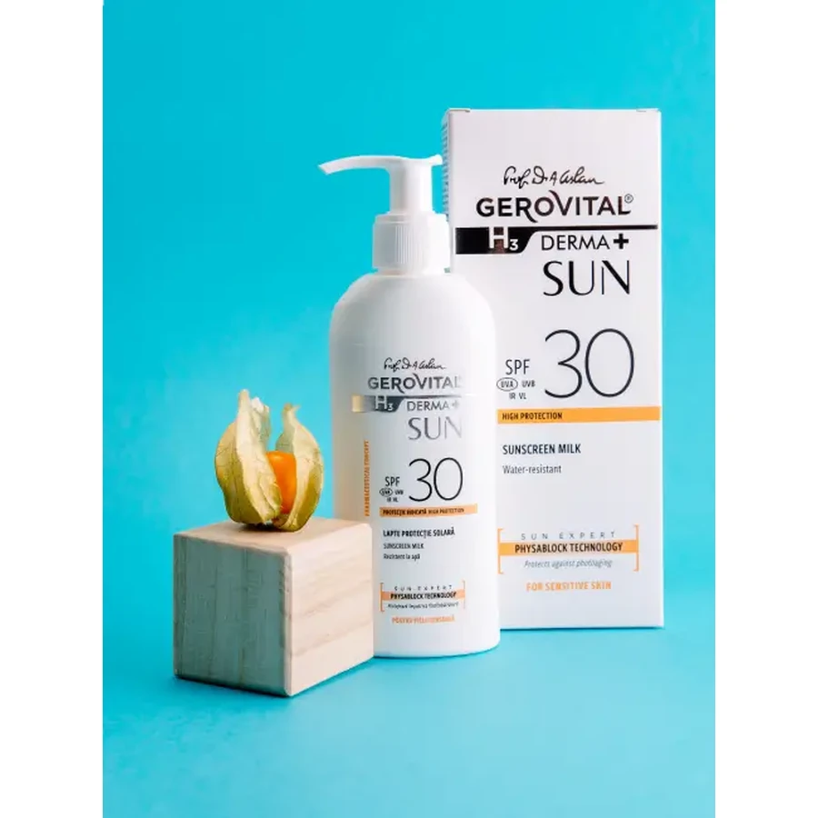Gerovital H3 Derma+ Sun Lapte de protecție solară SPF30, 150 ml, Farmec