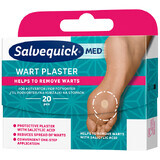 Salvequick Med Wart Yeso, para verrugas, con ácido salicílico, 20 piezas