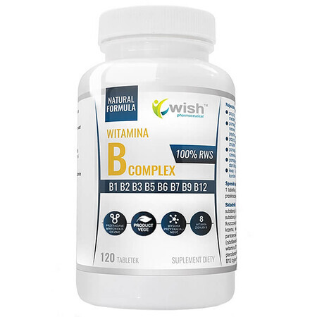 Wish, Complejo de vitamina B, 120 tabletas