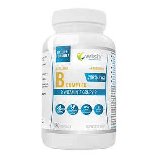 Wish Vitamin B Complex, 8 vitamine B + prebiotic, 120 capsule
