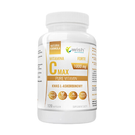 Wish Vitamina C Max Forte 1000 mg, 120 cápsulas