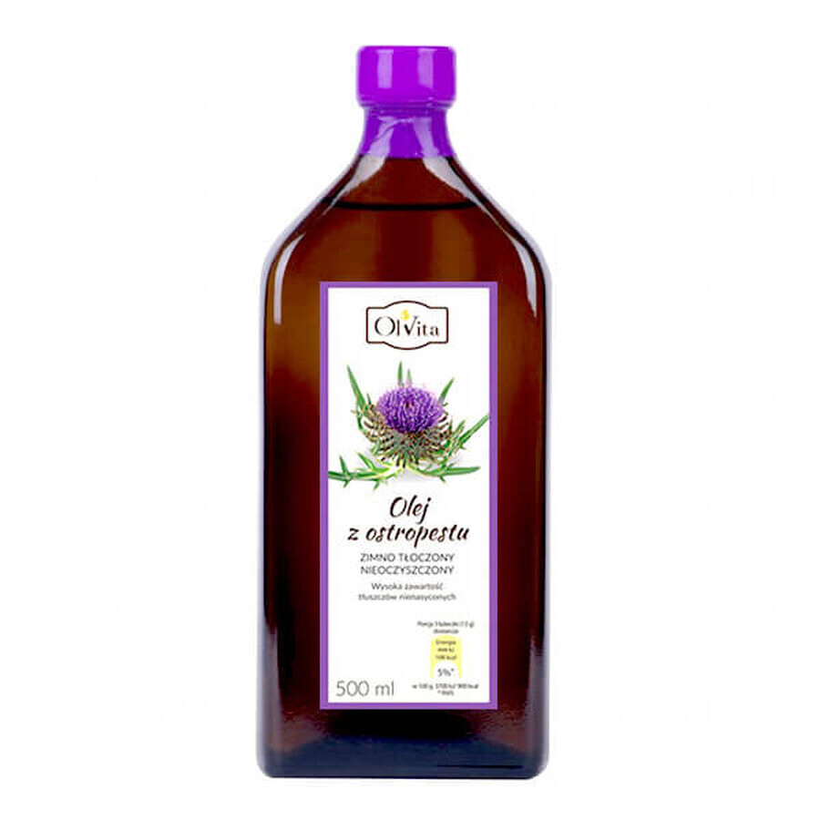 OlVita Aceite de cardo prensado en frío, sin purificar, 500 ml