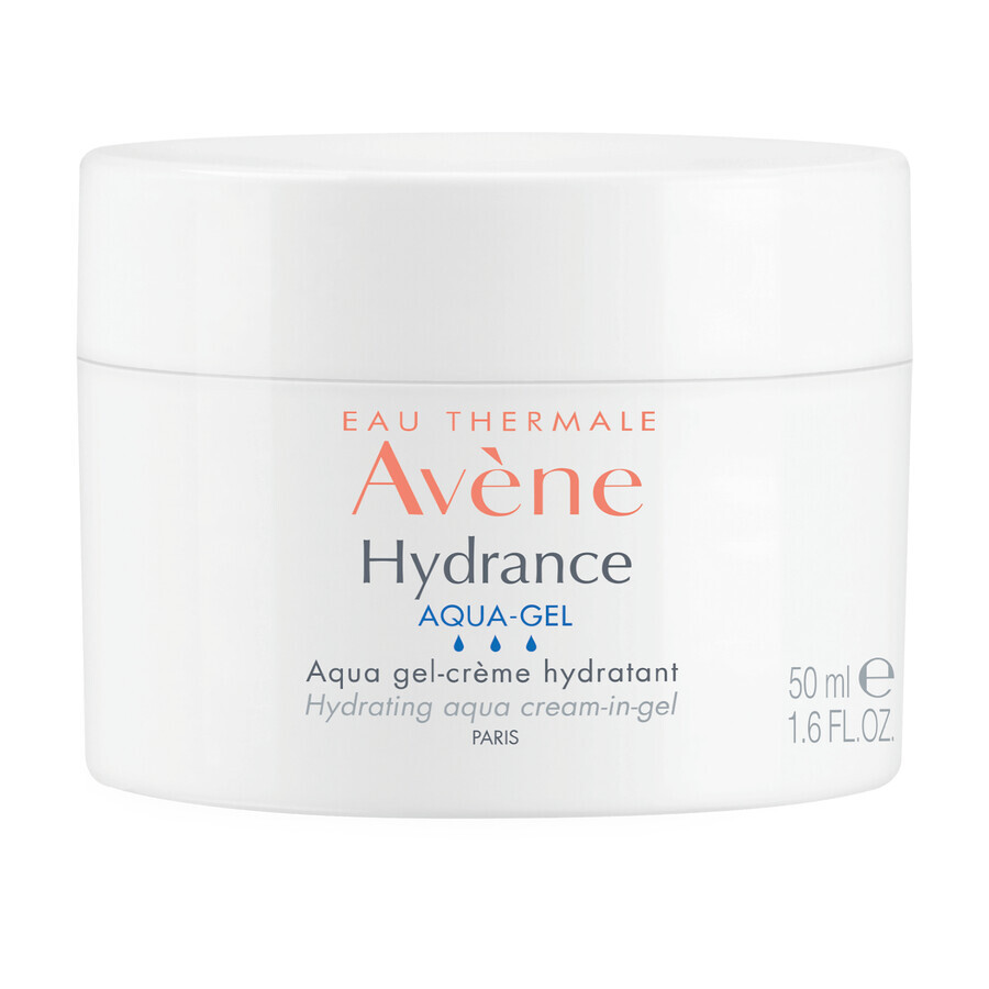 Avene Hydrance Aqua Gel, crema-gel idratante per il viso, pelle sensibile e disidratata, 50 ml