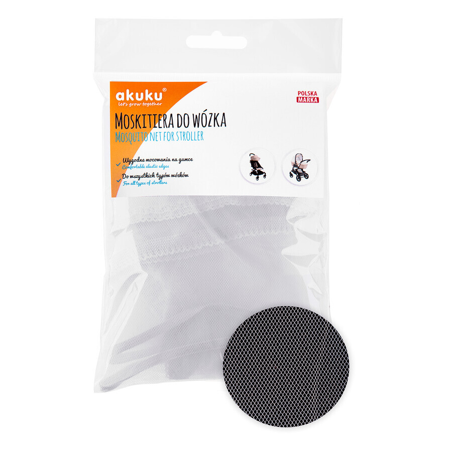 Ackuku, mosquitera universal para cochecito, blanca, 1 ud.