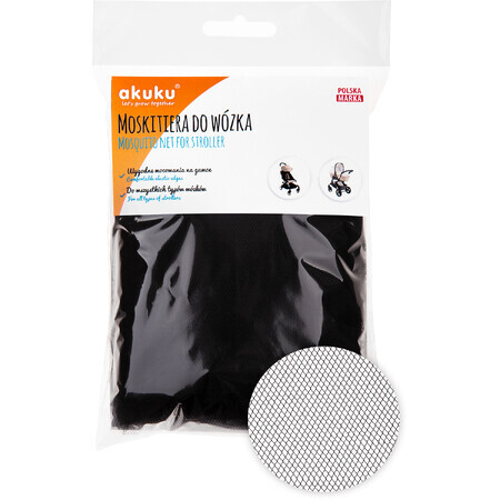 Ackuku, mosquitera universal para cochecito, negra, 1 ud.