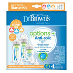 Dr Brown&#39;s Options+ kit de inicio, biberones pequeños anticólicos, 270 ml + 150 ml