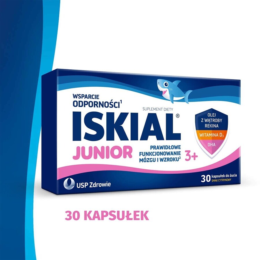 Iskial Junior, à partir de 3 ans, arôme citron, 30 gélules à mâcher