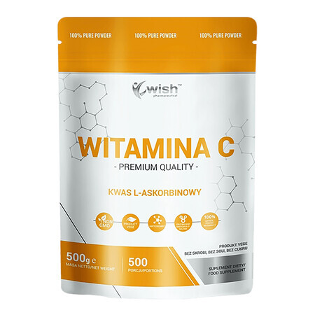 Wish Vitamina C, Ácido L-ascórbico, 500 g