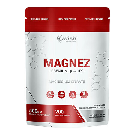 Wish Magnesium, Magnesiumcitrat, 500 g