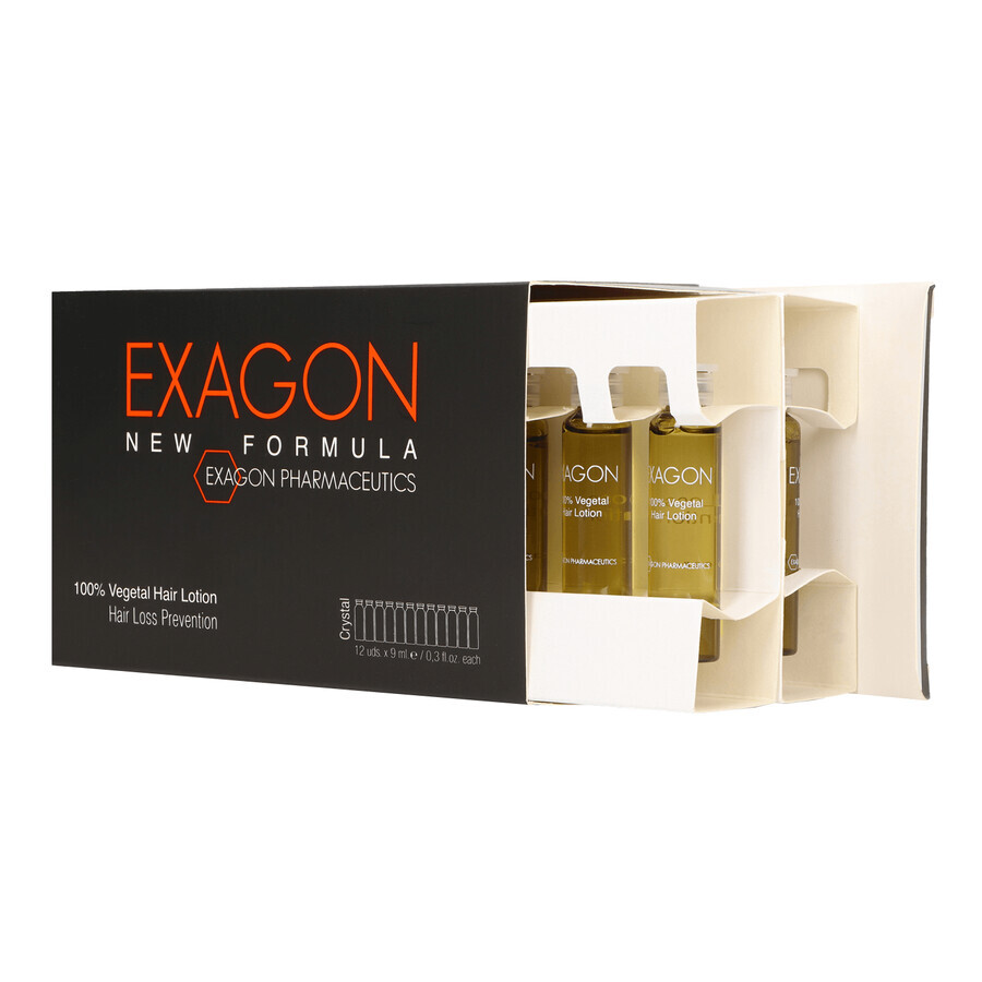 Exagon New Formula, tratamiento contra la caída del cabello, ampollas, 12 x 9 ml