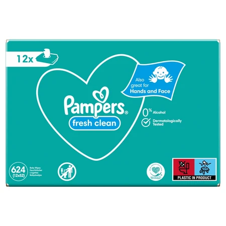 Pampers Fresh Clean, salviette umidificate, 12 x 52 pz.