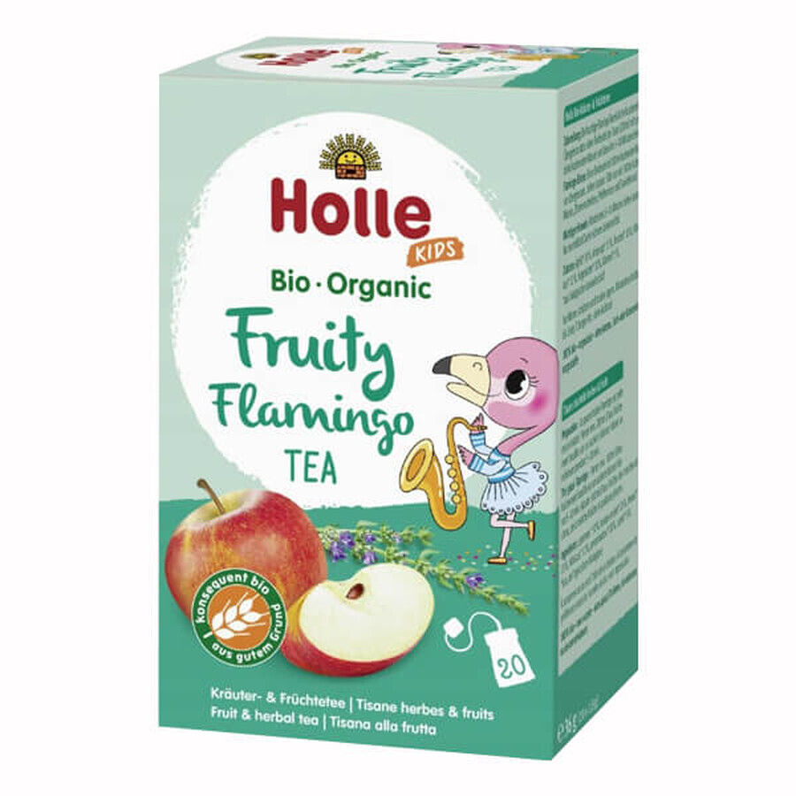 Holle Bio Kids Herbal Flamingo, infusión de hierbas y frutas para niños, 1,8 g x 20 bolsitas