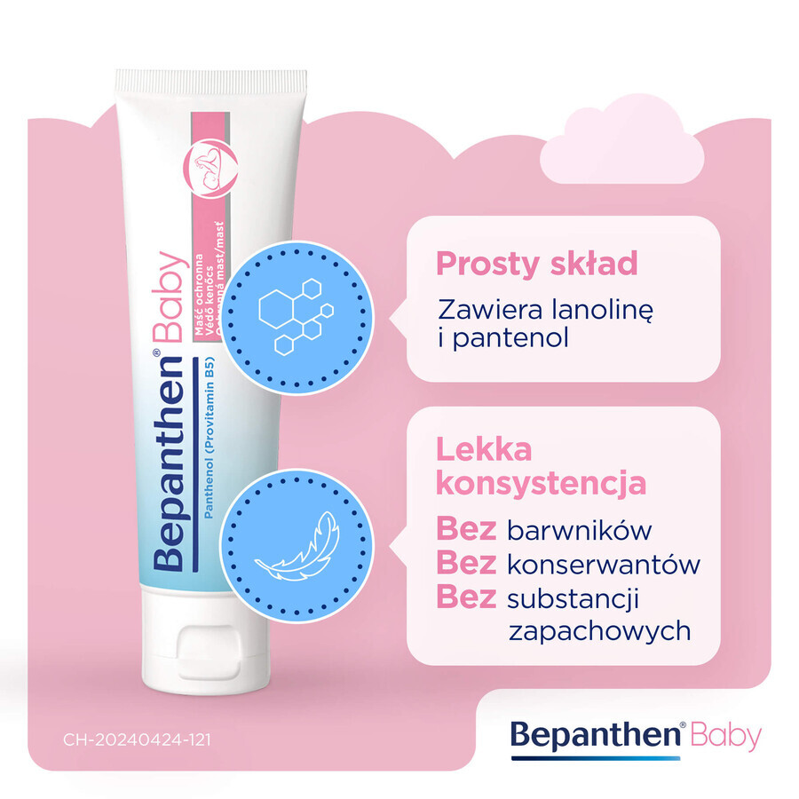 Set Bepanthen Baby, pomada protectora contra la dermatitis del pañal para bebés, 2 x 100 g