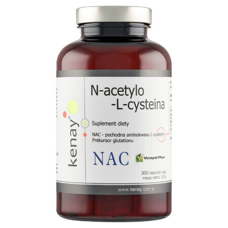 Kenay NAC N-acetil-L-cisteína, 300 cápsulas vegetales