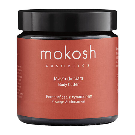 Mokosh, manteca corporal, naranja con canela, 120 ml