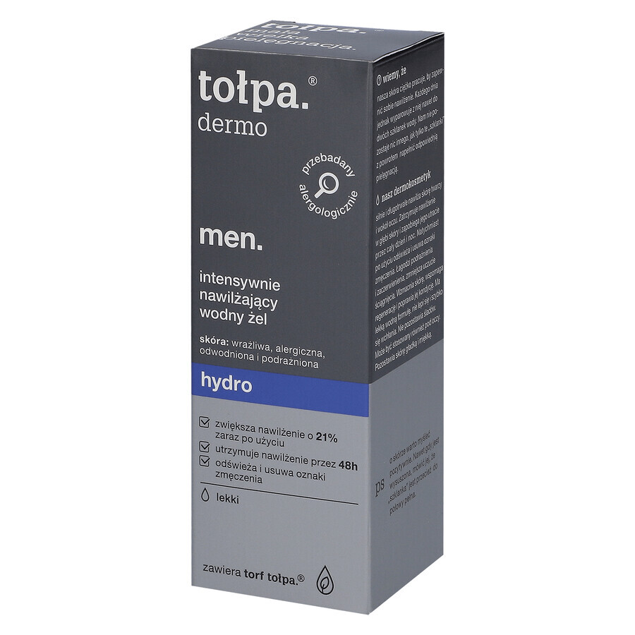 Tolpa Dermo Men, Hydro, intensief hydraterende watergel, 75 ml