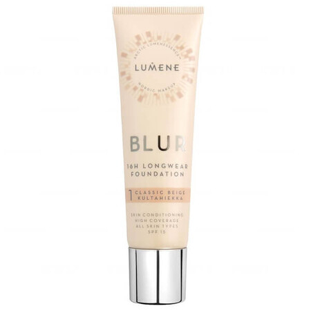 Lumene Blur, Fond de ten netezitor, Nr. 1, Classic Beig, 30 ml