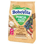 BoboVita Porcja Zbóż Gachas 7 cereales, arándano, mora, manzana, sin lácteos, sin azúcar añadido, después de 8 meses, 170 g