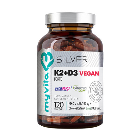 MyVita Silver, Vitamine K2 + D3 Vegan Forte, 120 capsules