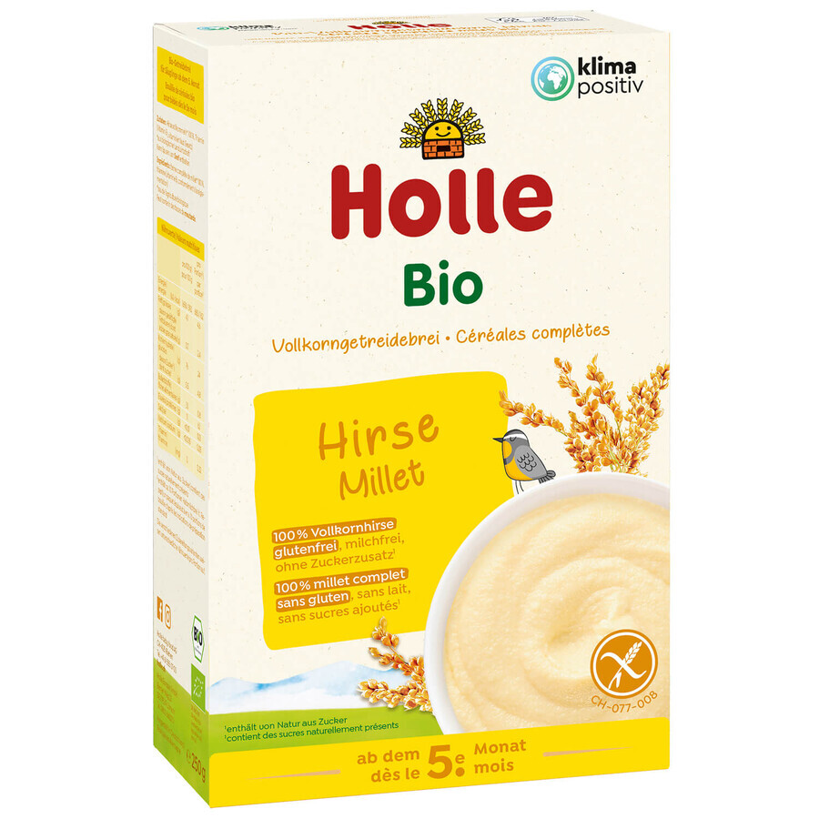 Holle Bio millet porridge from whole grains, without milk, after 5 months, 250 g