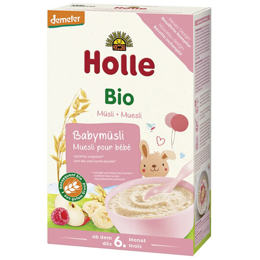 Gachas de muesli Holle Bio con fruta, sin lácteos, a partir de 6 meses, 250 g