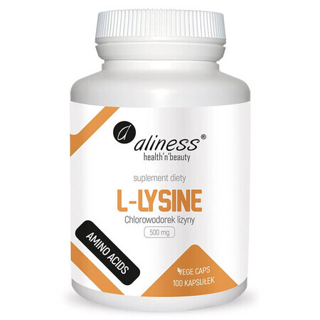 Aliness L-Lysine, L-lisina 500 mg, 100 cápsulas vegetales