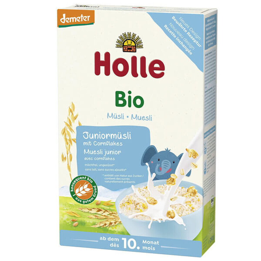 Holle Junior Muesli Bio papilla multicereales con copos de maíz, sin lácteos, a partir de 10 meses, 250 g