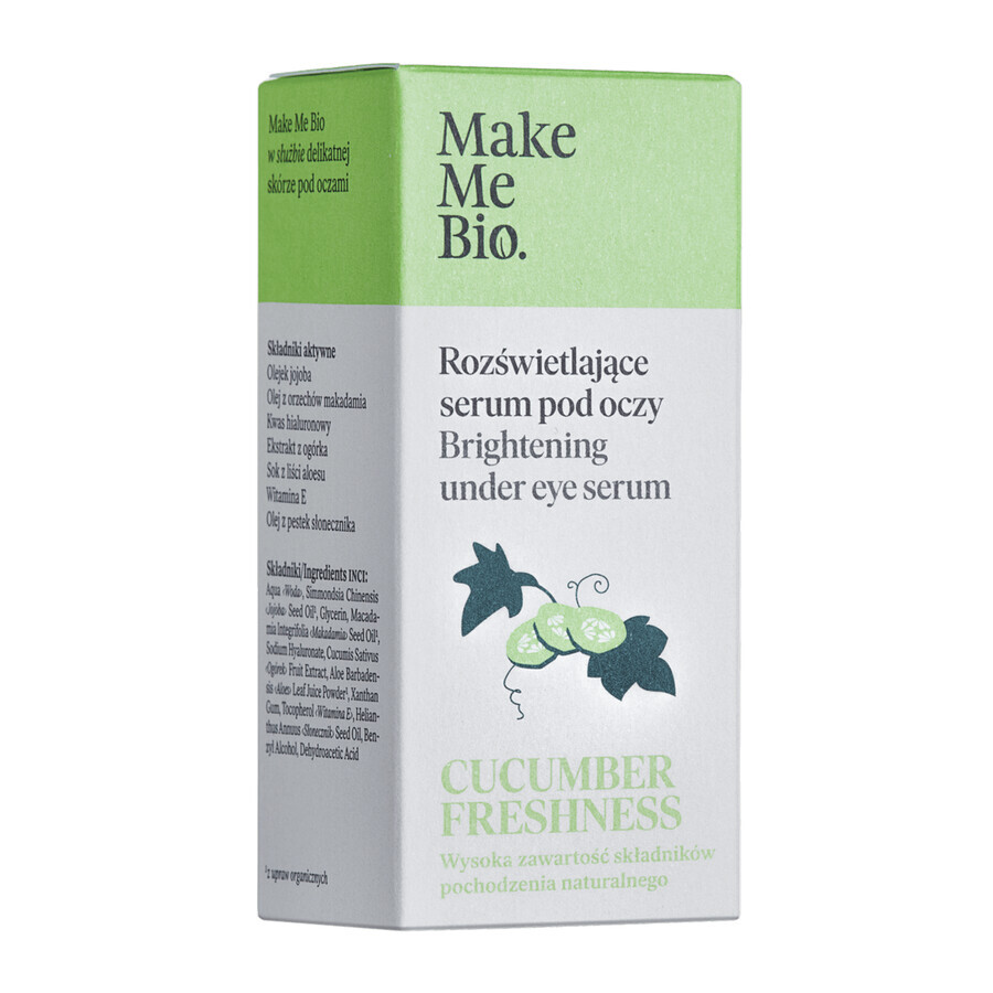 Make Me Bio Cucumber Freshness, siero illuminante per gli occhi, roller, 10 ml