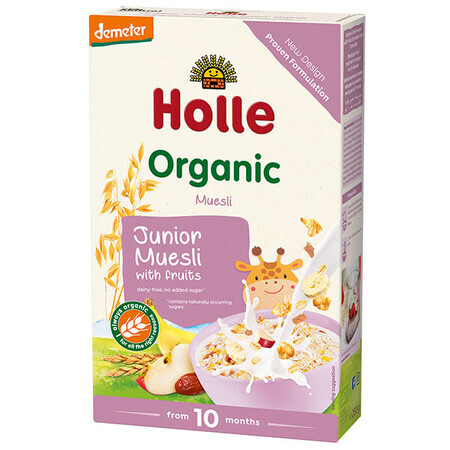 Holle Junior Muesli Bio papilla multicereales con fruta, sin lácteos, a partir de 10 meses, 250 g