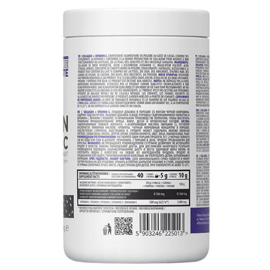 OstroVit, Colágeno + Vitamina C, grosella negra, 400 g