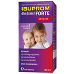 Ibuprom pour enfants Forte 200 mg/ 5 ml, suspension orale, à partir de 3 mois, goût fraise, 150 ml