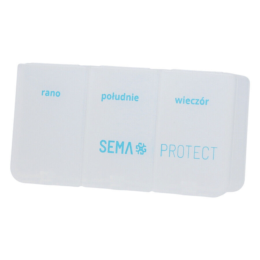 SEMA Protect, casete de medicación diaria, 3 cámaras