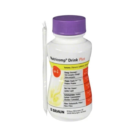 Nutricomp Drink Plus, preparado nutricional, sabor plátano, 4 x 200 ml