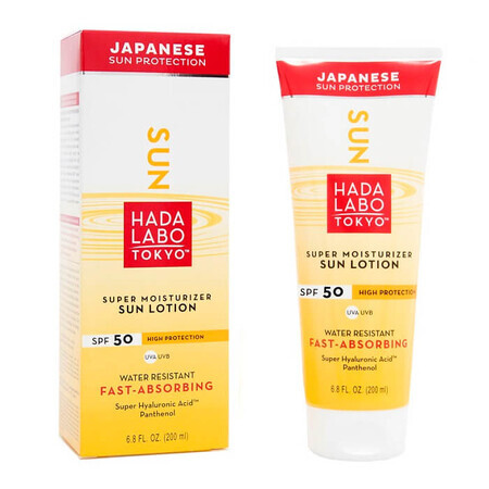 Loción corporal de protección solar con FPS 50, 200 ml, Hada Labo Tokio