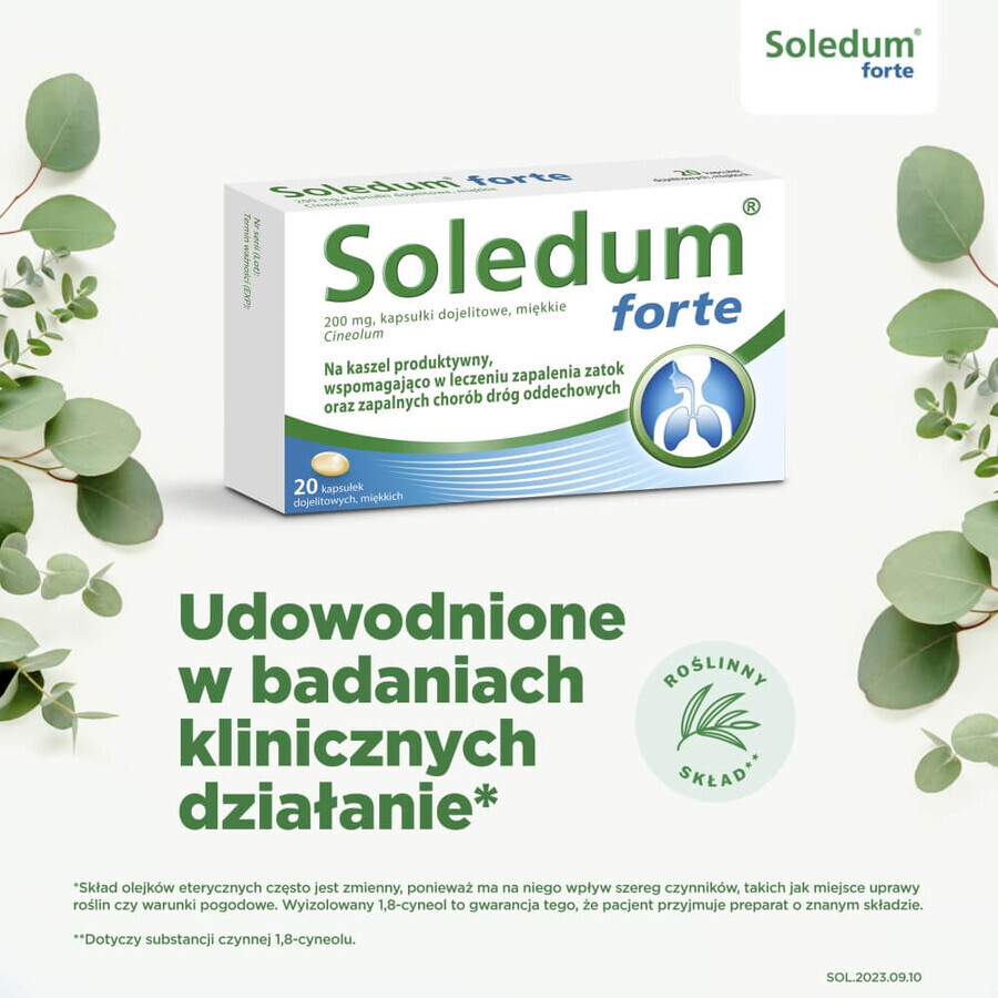 Soledum forte 200 mg, 20 cápsulas gastrorresistentes